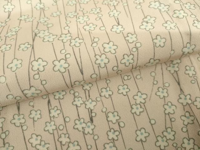 平和屋着物▽上質な小紋　単衣　枝花文　正絹　逸品　AABI8020cs