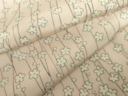 平和屋着物▽上質な小紋　単衣　枝花文　正絹　逸品　AABI8020cs