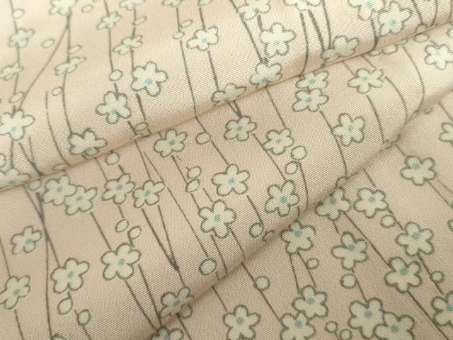 平和屋着物▽上質な小紋　単衣　枝花文　正絹　逸品　AABI8020cs