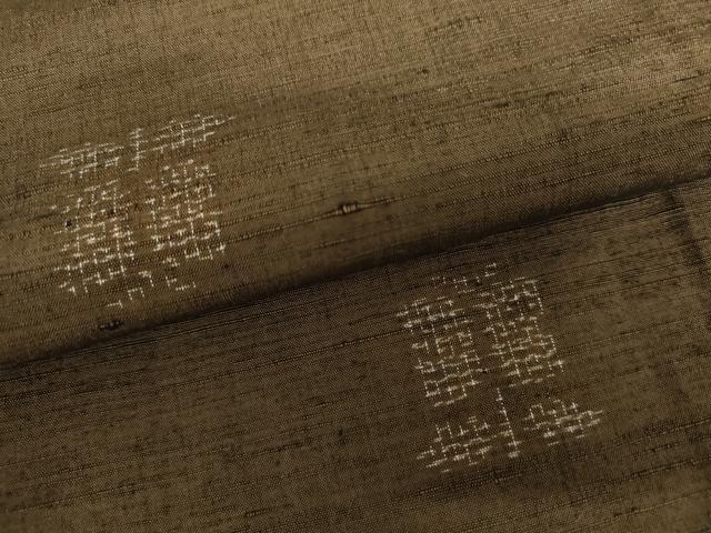平和屋着物▽上質な紬　単衣　80亀甲　遠州椿　正絹　逸品　AABI8023cs