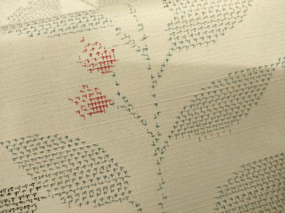 平和屋着物▽上質な紬　単衣　枝花文　正絹　逸品　AABI8025cs