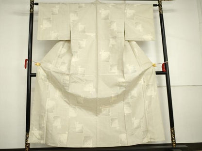 平和屋着物▽上質な紬　単衣　破れ色紙文　正絹　逸品　AABI8030cs