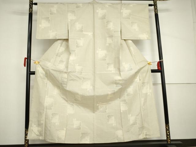 平和屋着物▽上質な紬　単衣　破れ色紙文　正絹　逸品　AABI8030cs