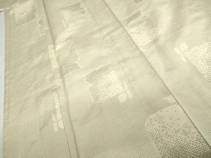 平和屋着物▽上質な紬　単衣　破れ色紙文　正絹　逸品　AABI8030cs