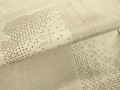 平和屋着物▽上質な紬　単衣　破れ色紙文　正絹　逸品　AABI8030cs