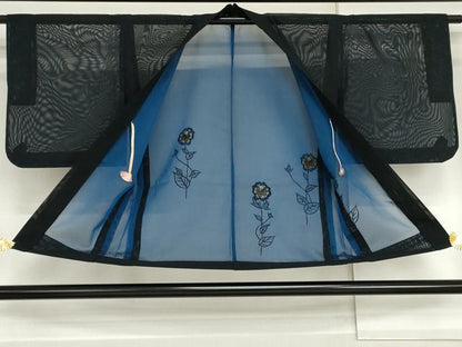 平和屋着物▽羽織　スリーシーズン　春夏秋　塵除け　枝花文　正絹　逸品　AABI8034cs