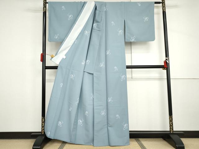 平和屋着物▽小紋　単衣　瓢箪花文　洗える着物　AABI8036cs