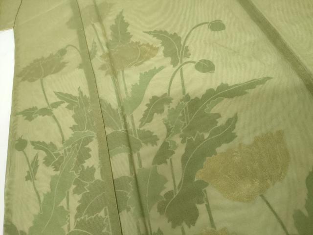 平和屋着物▽訪問着　単衣　紗×紗　枝花文　金彩　正絹　逸品　AABI8040cs