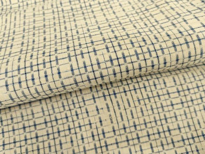 平和屋着物▽上質な紬　単衣　格子　正絹　逸品　未使用　AABI8044cs