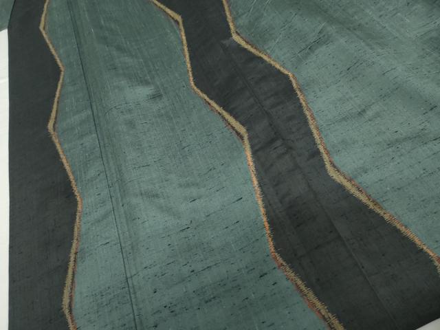 平和屋着物▽上質な紬　単衣　よろけ間道　正絹　逸品　AABI8046cs