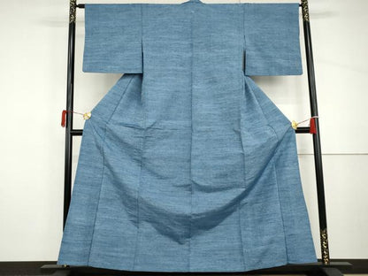 平和屋着物▽上質な紬　単衣　霞文　正絹　逸品　AABI8052cs
