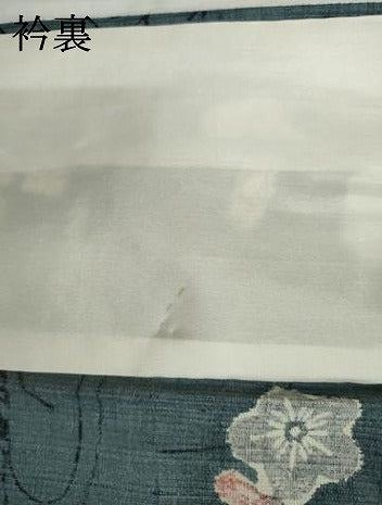 平和屋着物▽上質な紬　単衣　型染め　舞梅文　敷松葉　正絹　逸品　AABI8062cs