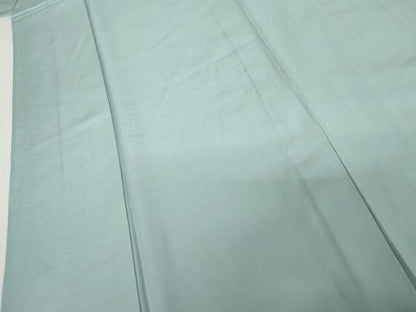 平和屋着物▽上質な色無地　単衣　紗綾形地紋　白藍色　正絹　逸品　AABI8071cs