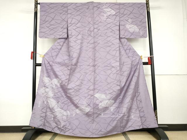 平和屋着物＊夏物　訪問着　枝葉紋紗　草花文　正絹　逸品　AABI8075cs