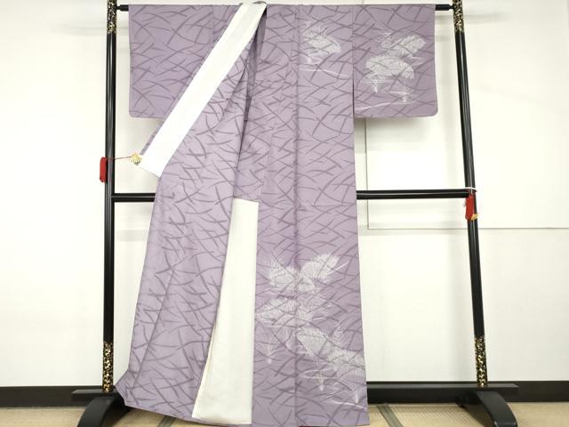 平和屋着物＊夏物　訪問着　枝葉紋紗　草花文　正絹　逸品　AABI8075cs