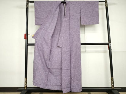 平和屋着物▽小紋　単衣　舞花文　洗える着物　AABI8078cs