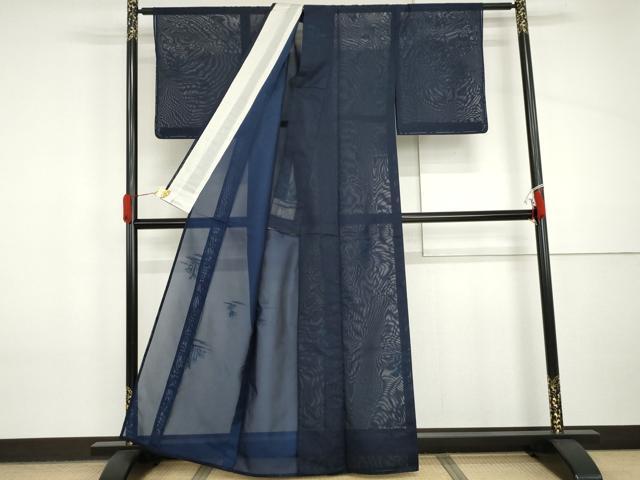 平和屋着物＊夏物　小紋　紗　笹竹文　正絹　逸品　未使用　AABI8090cs