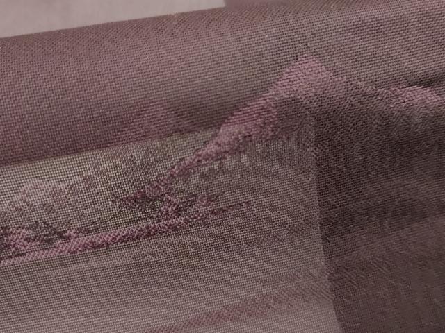 平和屋着物＊夏物　色無地　遠山紋紗　葡萄色　正絹　逸品　AABI8094cs