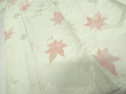 平和屋着物＊夏物　小紋　紗　楓文　正絹　逸品　AABI8096cs