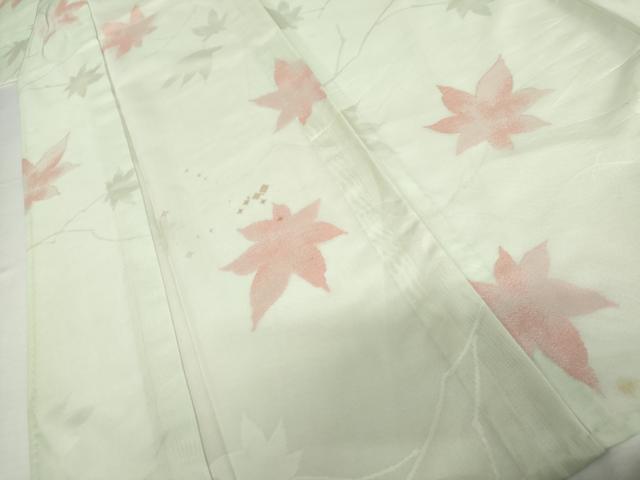 平和屋着物＊夏物　小紋　紗　楓文　正絹　逸品　AABI8096cs