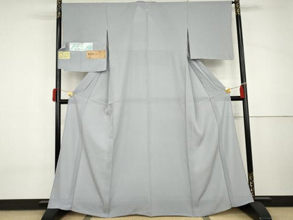 平和屋着物＊夏物　色無地　絽　堅牢草木染　さざ波　藤色　五泉　反端・保証書付き　正絹　逸品　未使用　AABI8099cs