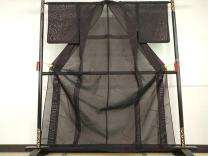 平和屋着物＊夏物　小紋　紗　流水文　正絹　逸品　AABI8100cs