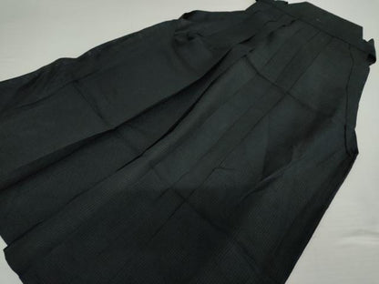 平和屋着物＊夏物　男性　行灯袴　縞　黒地　正絹　逸品　AABI8106cs