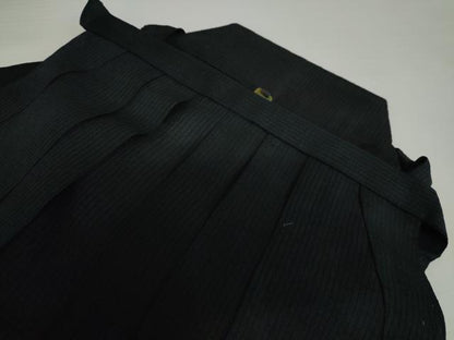 平和屋着物＊夏物　男性　行灯袴　縞　黒地　正絹　逸品　AABI8106cs