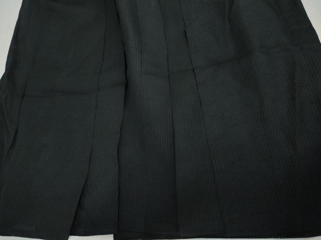 平和屋着物＊夏物　男性　行灯袴　縞　黒地　正絹　逸品　AABI8106cs