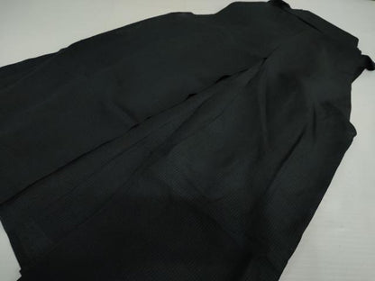 平和屋着物＊夏物　男性　行灯袴　縞　黒地　正絹　逸品　AABI8106cs