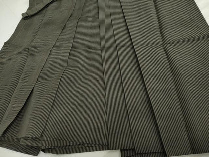 平和屋着物＊夏物　男性　馬乗り袴　縞　正絹　逸品　AABI8107cs