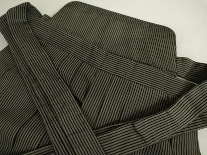 平和屋着物＊夏物　男性　馬乗り袴　縞　正絹　逸品　AABI8107cs