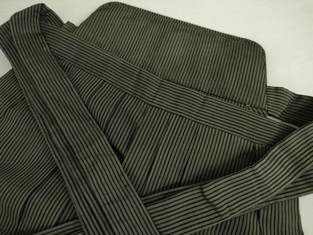 平和屋着物＊夏物　男性　馬乗り袴　縞　正絹　逸品　AABI8107cs