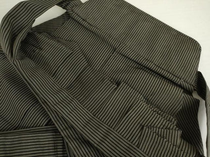 平和屋着物＊夏物　男性　馬乗り袴　縞　正絹　逸品　AABI8107cs