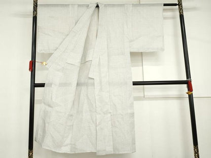 平和屋着物＊夏物　男性　上布　横段文　麻　逸品　AABI8115cs