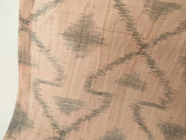 平和屋着物＊夏物　本場小千谷ちぢみ　幾何学文様　麻　逸品　AABI8123cs