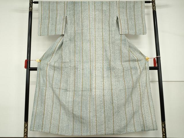平和屋着物＊夏物　小紋　絞り　縞　綿　逸品　AABI8124cs