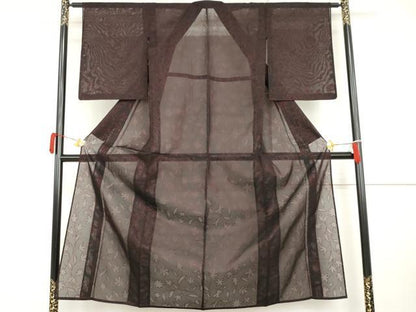 平和屋着物＊夏物　小紋　風通紗　枝花文　正絹　逸品　未使用　AABI8125cs