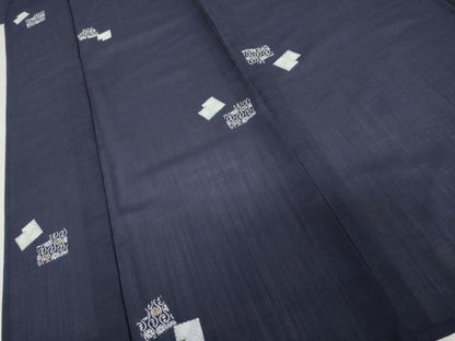 平和屋着物＊夏物　小紋　鹿の子花唐草文　ロング丈　洗える着物　AABI8127cs