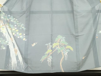 平和屋着物＊夏物　訪問着　絽　友禅　作家物　隆男　飛鳥松文　正絹　逸品　AABI8128cs