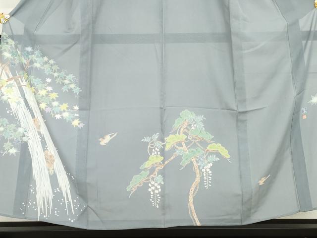 平和屋着物＊夏物　訪問着　絽　友禅　作家物　隆男　飛鳥松文　正絹　逸品　AABI8128cs