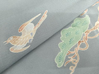平和屋着物＊夏物　訪問着　絽　友禅　作家物　隆男　飛鳥松文　正絹　逸品　AABI8128cs