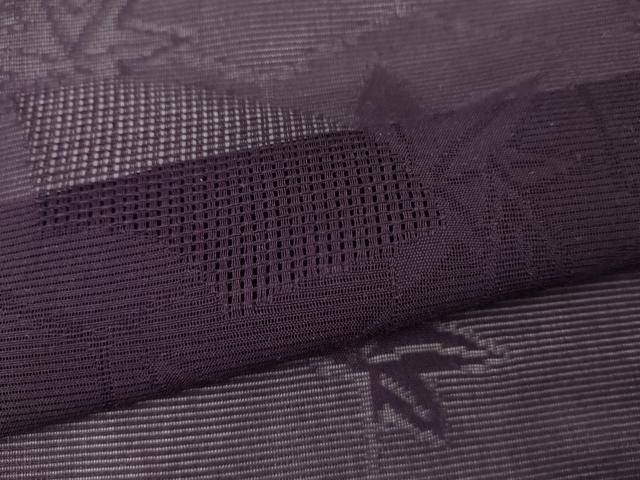 平和屋着物＊夏物　色無地　絽　地紙楓紋紗　桑の実色　正絹　逸品　AABI8130cs