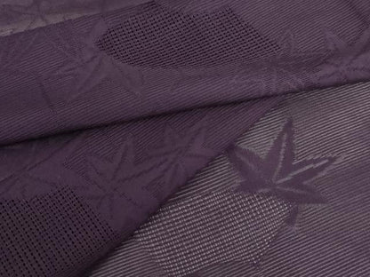 平和屋着物＊夏物　色無地　絽　地紙楓紋紗　桑の実色　正絹　逸品　AABI8130cs