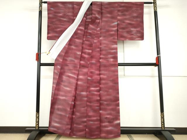 平和屋着物＊夏物　小紋　霞文　暈し染め　正絹　逸品　AABI8133cs