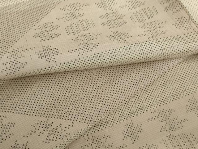 平和屋着物＊夏物　本場大島紬　夏大島　白大島　9マルキ　横段文　正絹　逸品　AABI8134cs