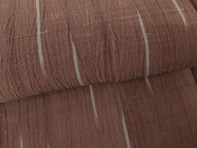 平和屋着物＊夏物　紗紬　ちぢみ織　変わり縞　正絹　逸品　AABI8135cs