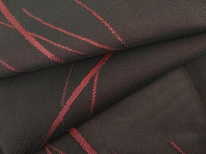 平和屋着物＊夏物　小紋　風通紗　枝木文　黒地　正絹　逸品　AABI8136cs