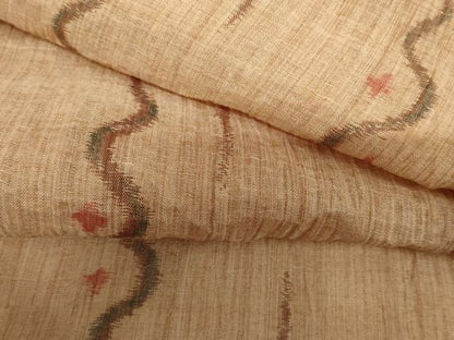 平和屋着物＊夏物　本場小千谷ちぢみ　よろけ縞　麻　逸品　AABI8139cs