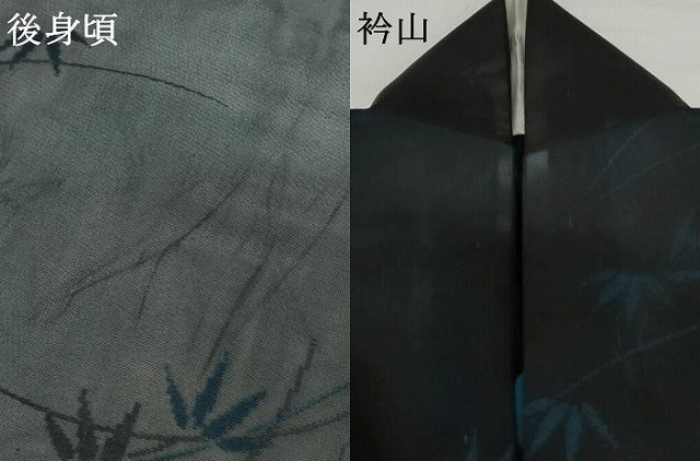 平和屋着物＊夏物　小紋　風通紗　笹文　正絹　逸品　AABI8143cs